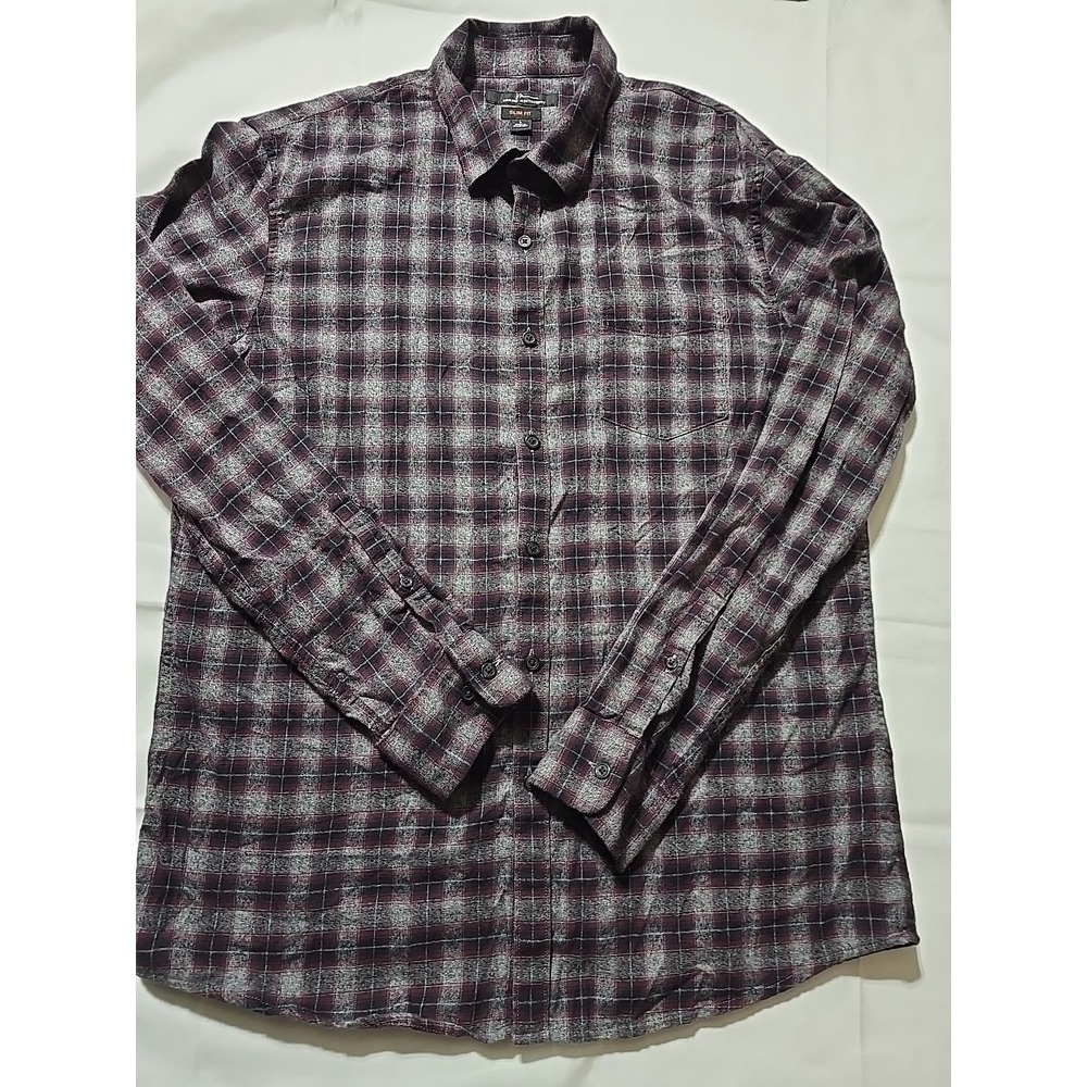 Marc Anthony Mens Large Long Sleeve Button Shirt‎ grunge Plaid Flannel